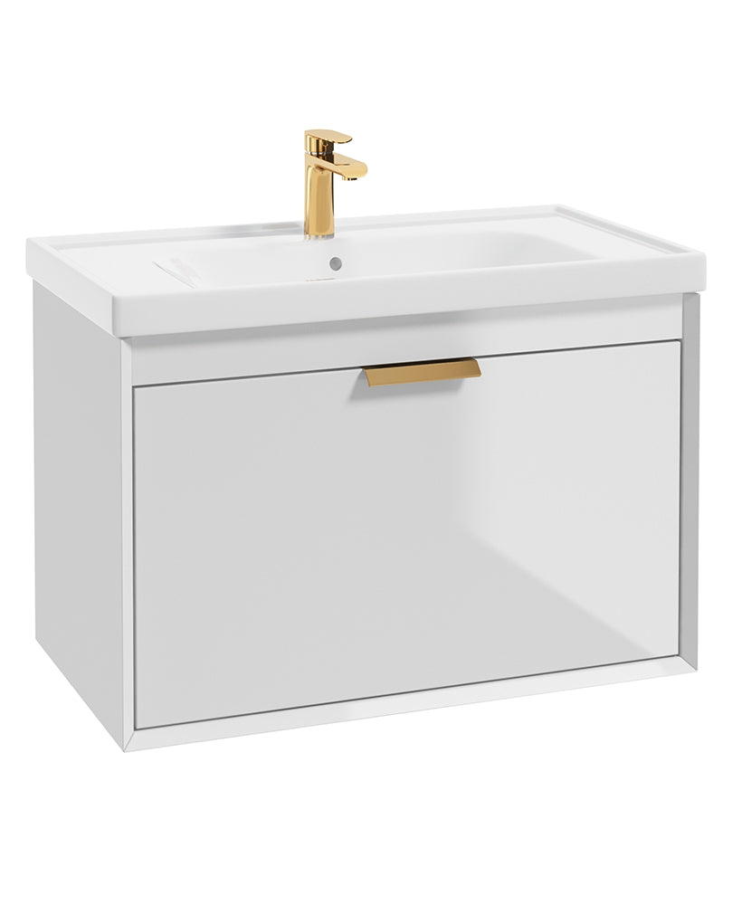 Fjord Gloss White  80cm Wall Hung Vanity