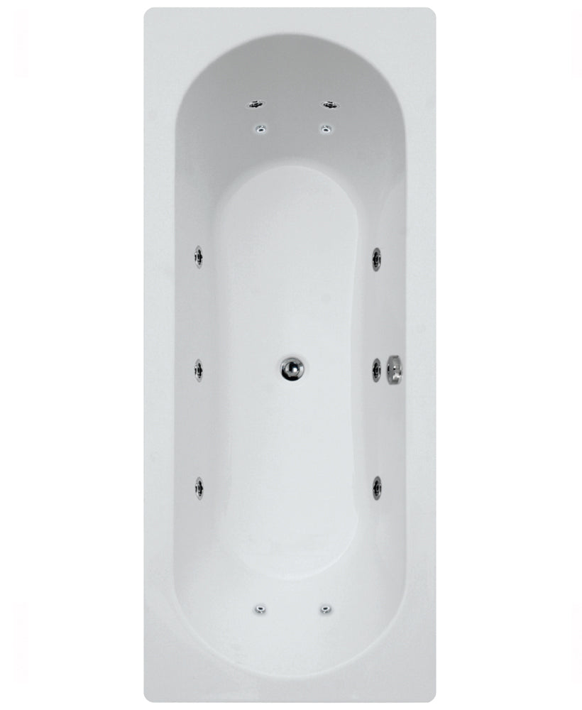 Clover 1700x750mm Double Ended 12 Jet Wh