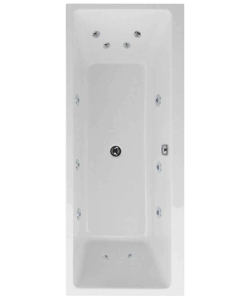 Oscar 1700x750mm Double Ended 12 Jet Whi