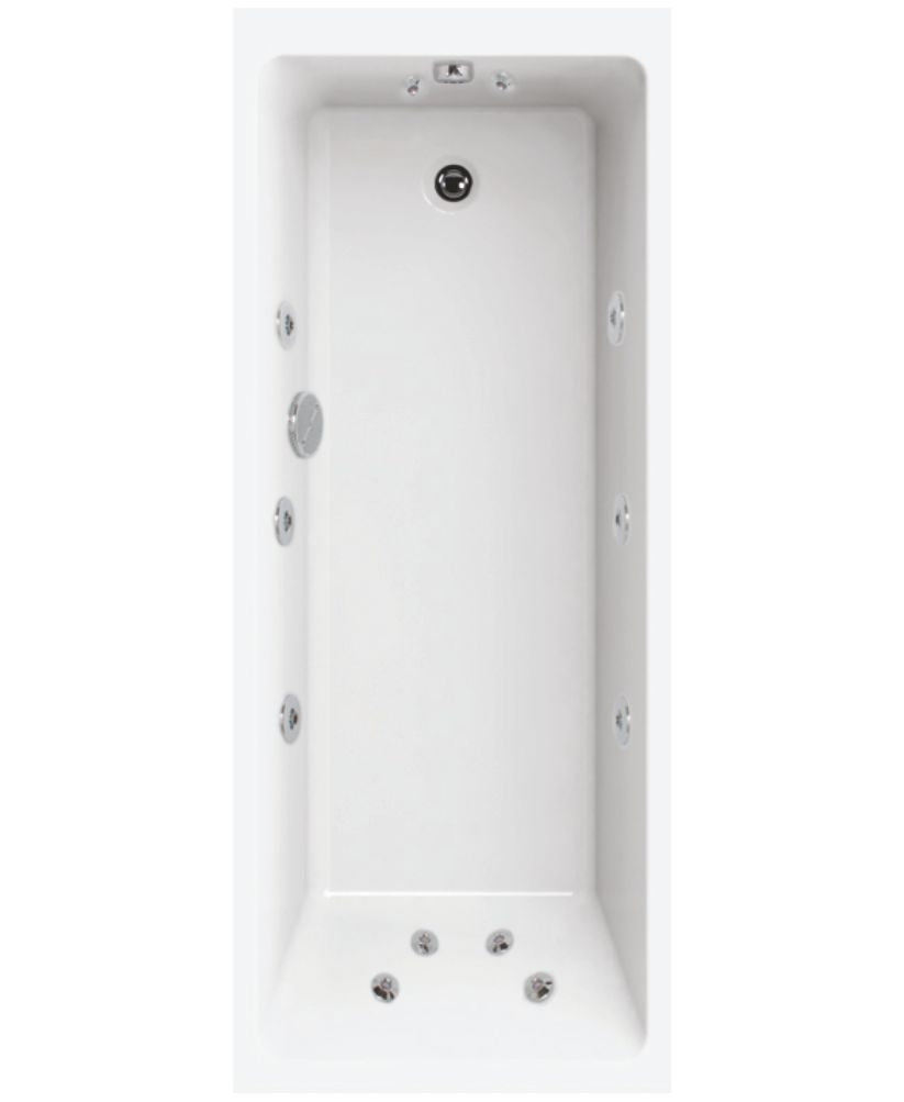 Oscar 1800x800mm Single Ended 12 Jet Whi