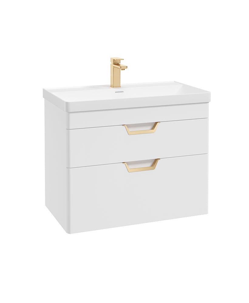 Freya 80cm 2 Drawer Wall Hung Vanity Uni