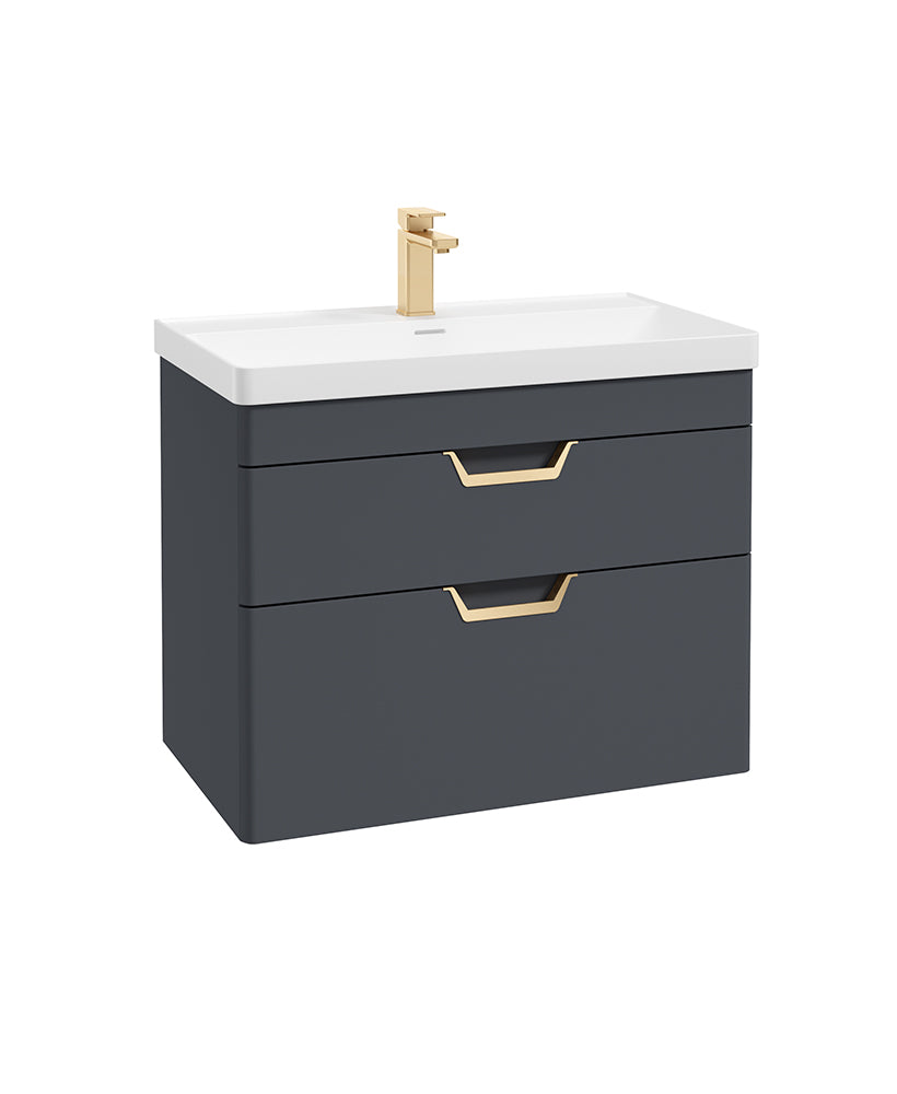 Freya 80cm 2 Drawer Wall Hung Vanity Uni