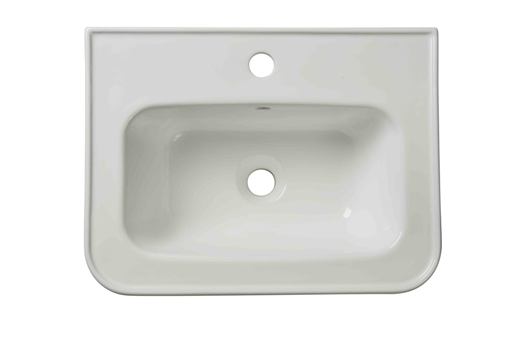 500mm Halycon Ceramic Basin 1 Tap Hole - Whit