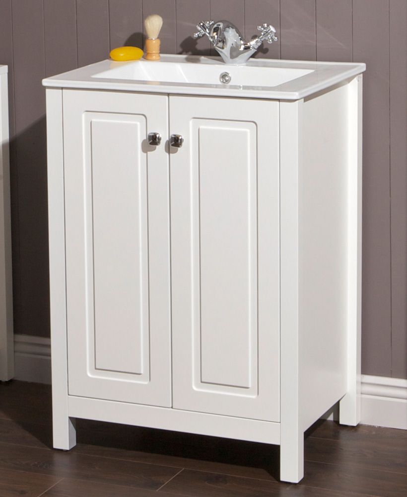 Kingston chalk white 60 vanity unit & sl