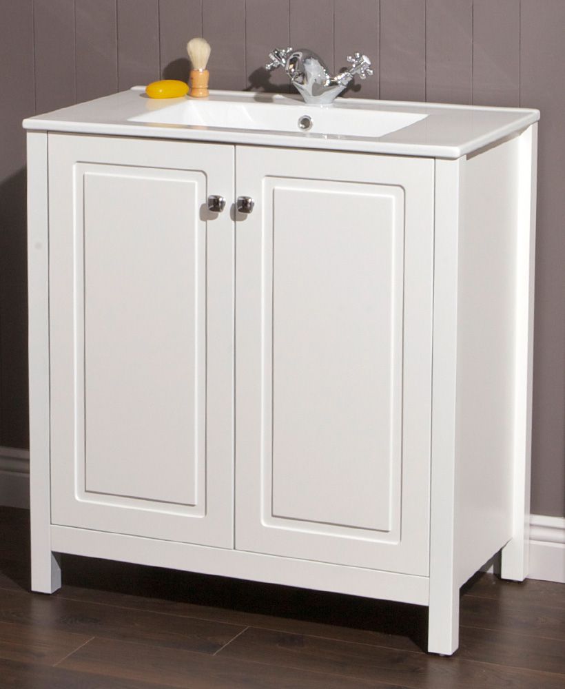 Kingston chalk white 80 vanity unit & sl