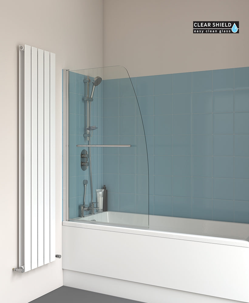 Lunar SB3 Radius Bathscreen With Towel R