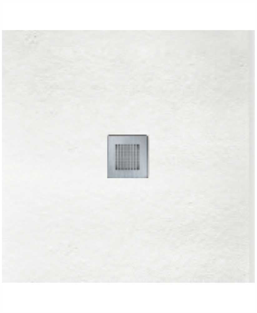 Slate White 800mm Square Shower Tray & W
