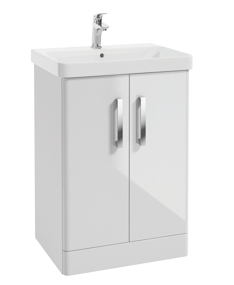 Odeon White Gloss 60cm Floorstanding 2 D