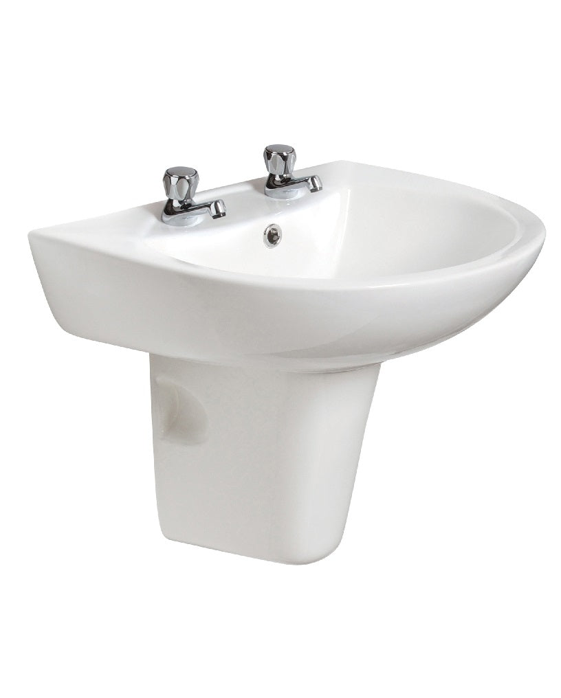 Strata 53cm Basin & Semi Pedestal 2TH