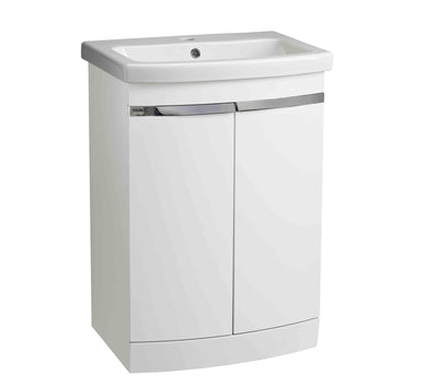 600mm Plan 2 Door Floor Mounted - White