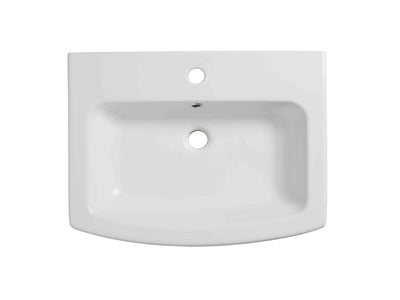 600mm Plan Ceramic Basin - White