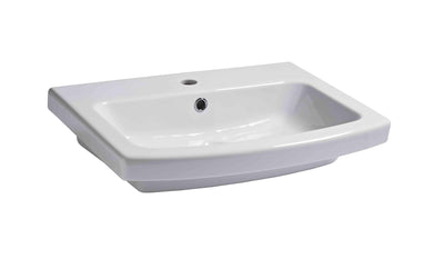 600mm Plan Ceramic Basin - White