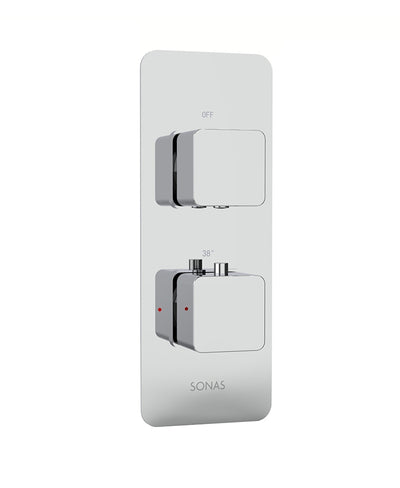 Quantum Soft Square Twin Shower Valve Du