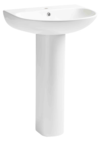 550mm Orbit Thin Edge Basin 1 Tap Hole - Whit