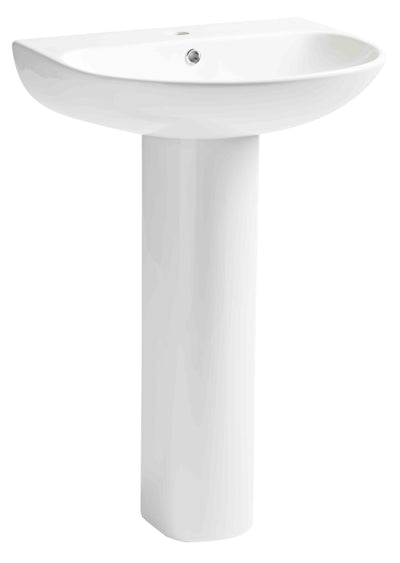 550mm Orbit Thin Edge Basin 1 Tap Hole - Whit