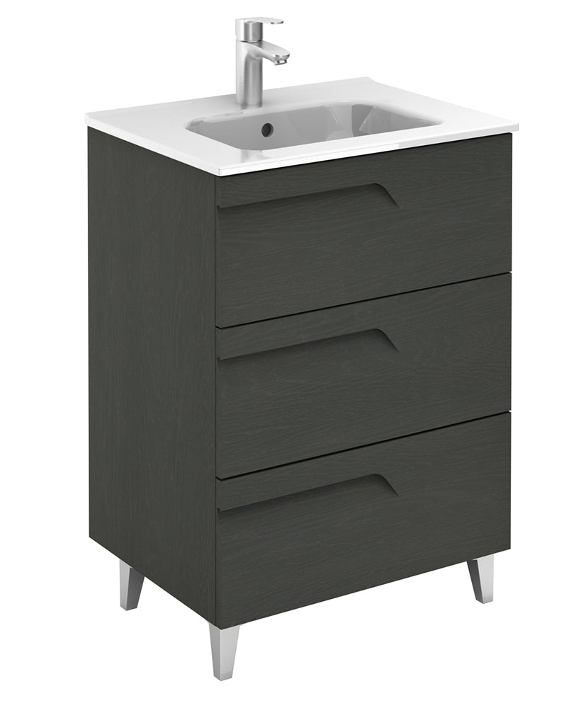 Brava Nature Grey 3 Drawer 60cm Vanity U