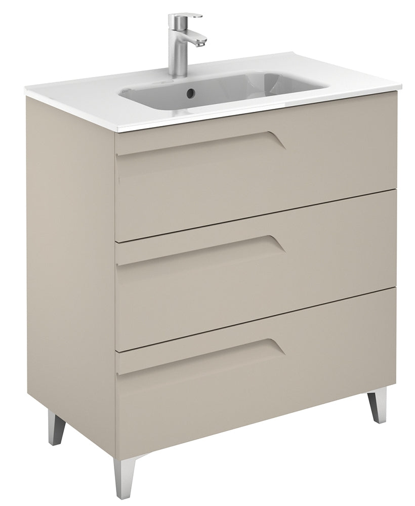 Brava Smokey Matt 3 Drawer 80cm Vanity U