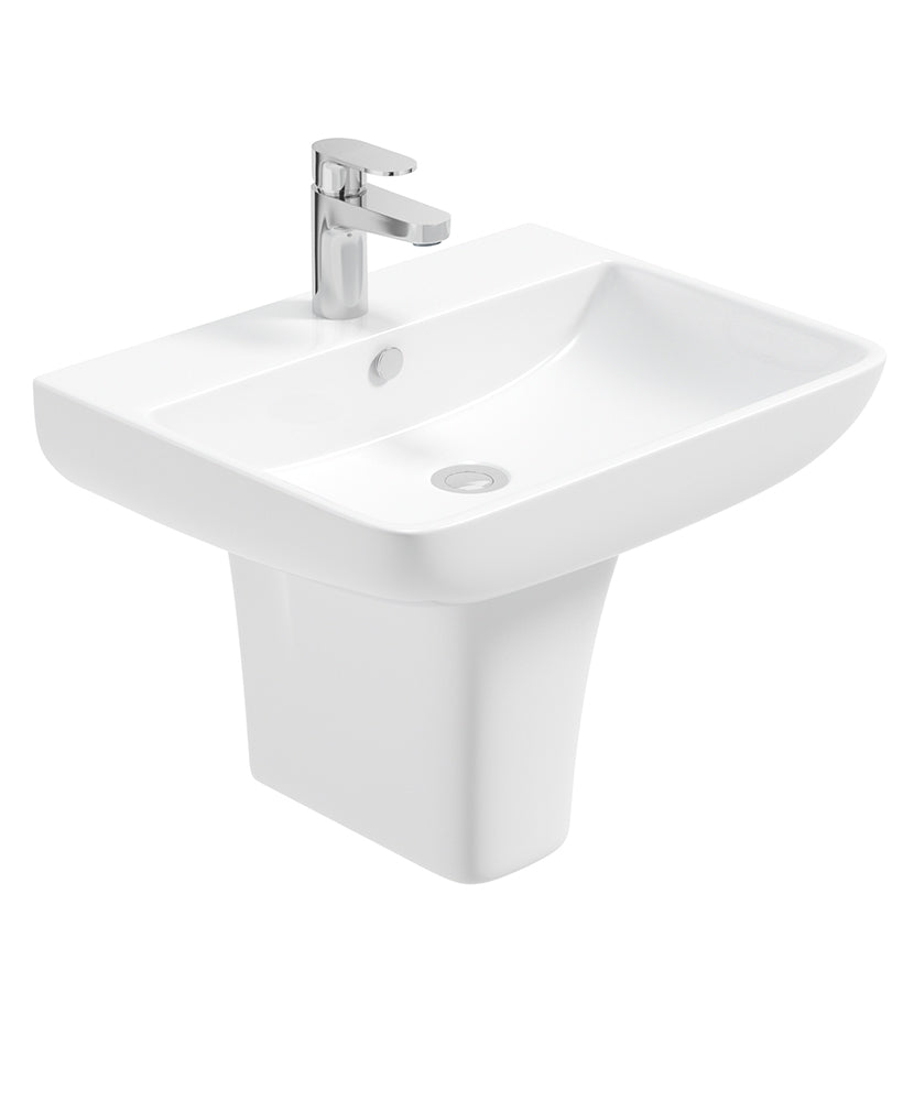 SOPHIA 55CM BASIN & SEMI PEDESTAL
