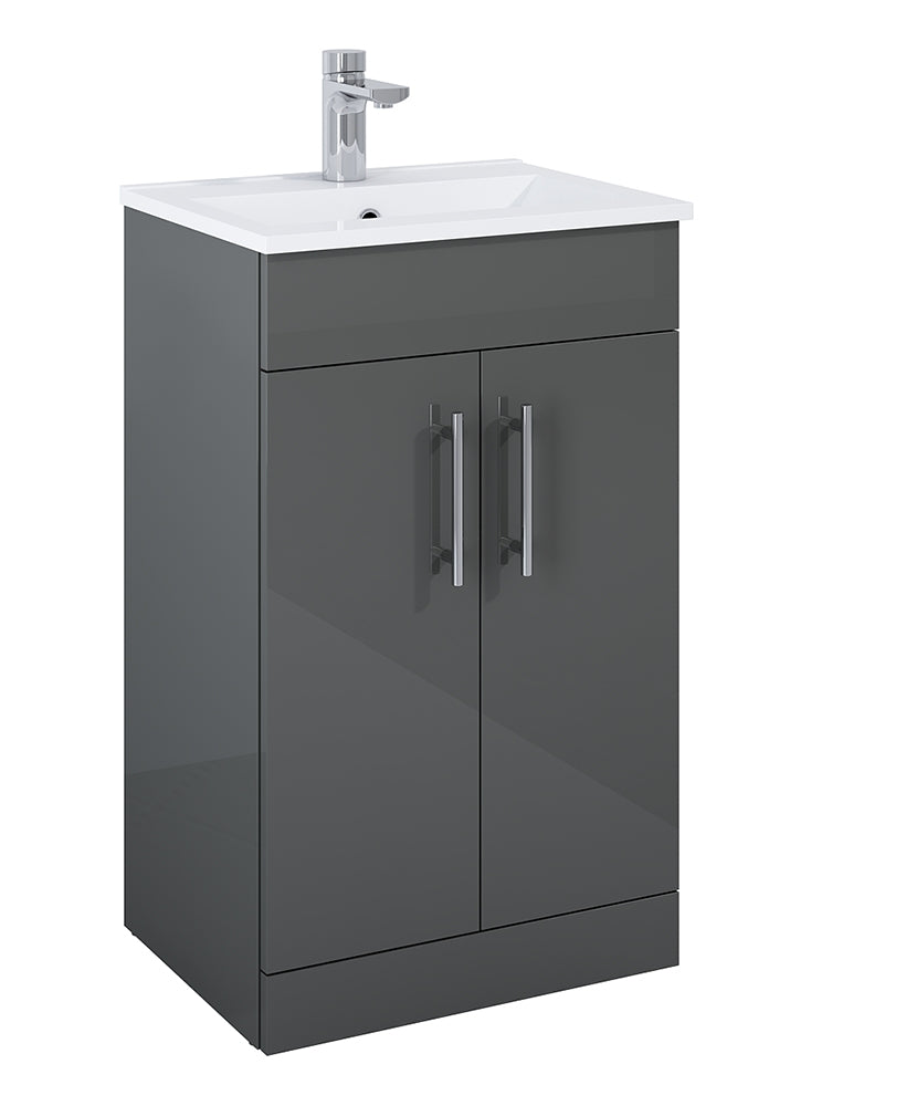 Belmont Square Gloss Grey 50cm Vanity Un