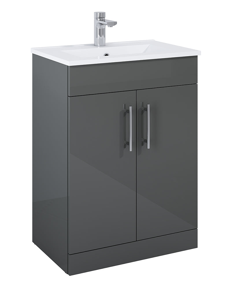 Belmont Square Gloss Grey 60cm Vanity Un
