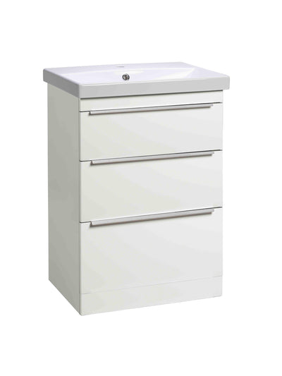 600mm Type 3 Drawer Floor Mounted Unit - Whit