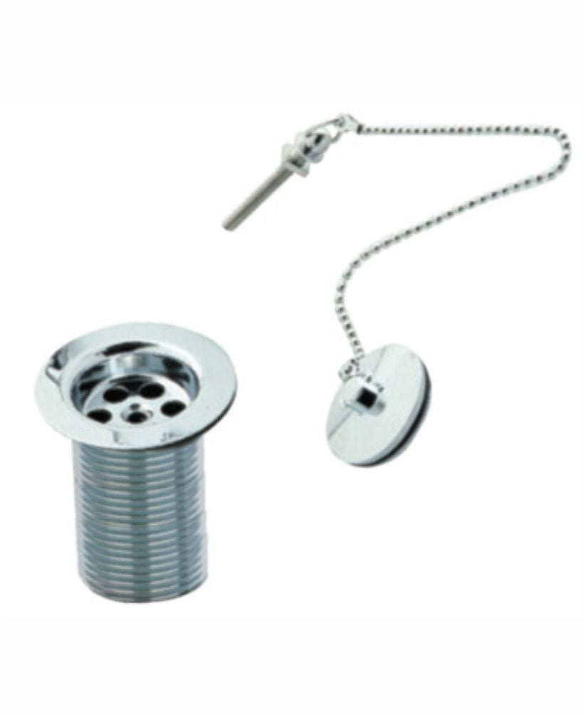 Brass Basin Waste With Metal Plug & Chai