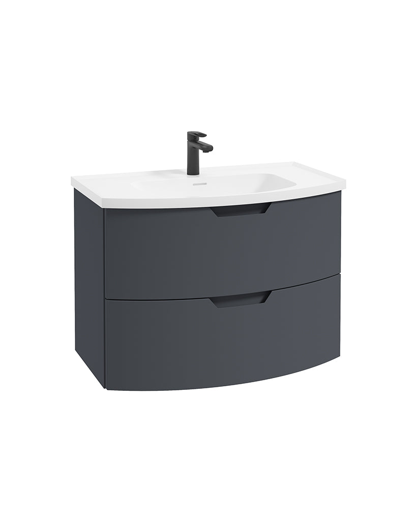 Arc 80cm 2 Drawer Wall Hung Vanity Unit