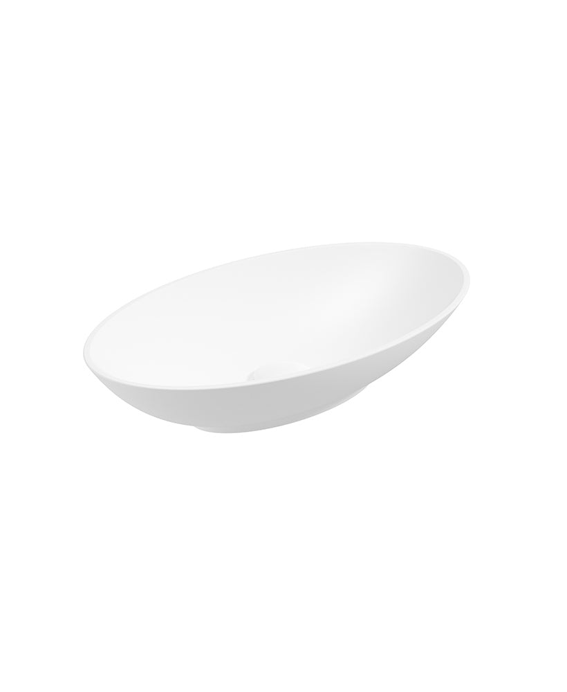 Skal Oval Wash Basin 600x350 White and W