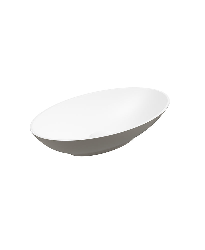 Skal Oval Wash Basin 600x350 White - Kha