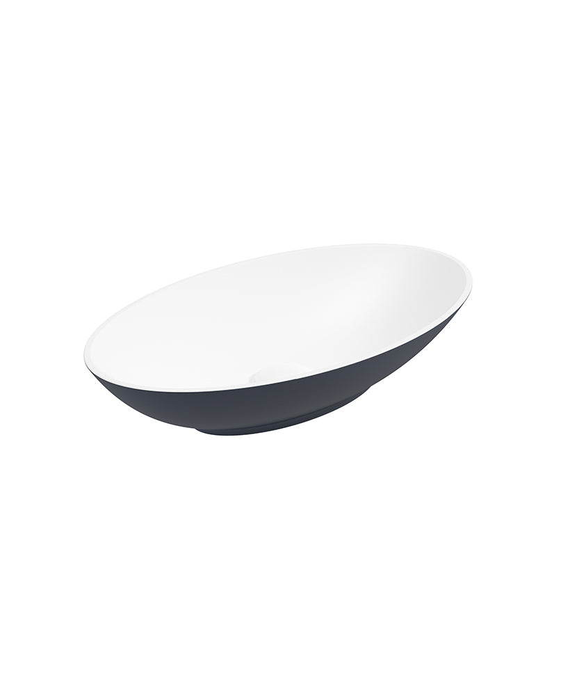 Skal Oval Wash Basin 600x350 White - Nig