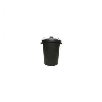 Black PVC Dustbin with Wire Clips - 85ltr