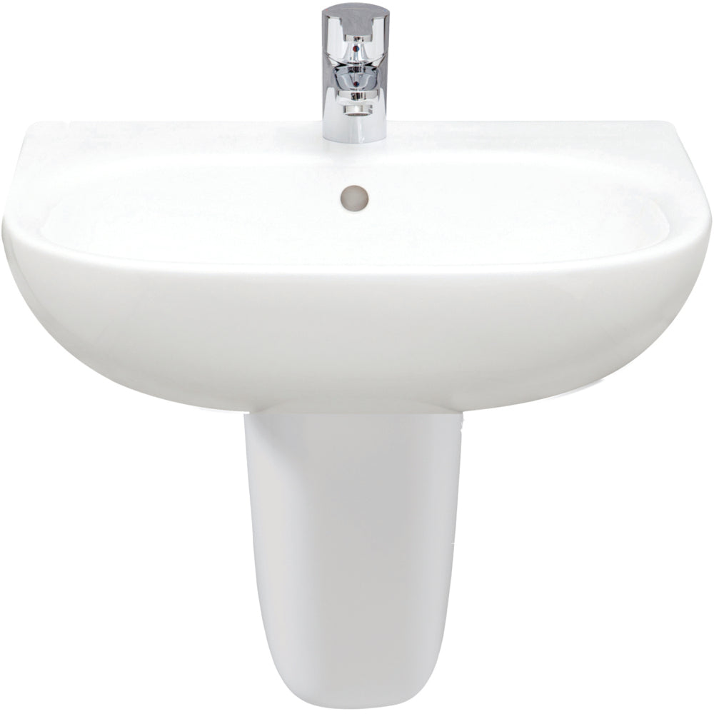 Washbasin & Semi Pedestal - 55cm