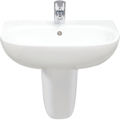 Washbasin & Semi Pedestal - 55cm