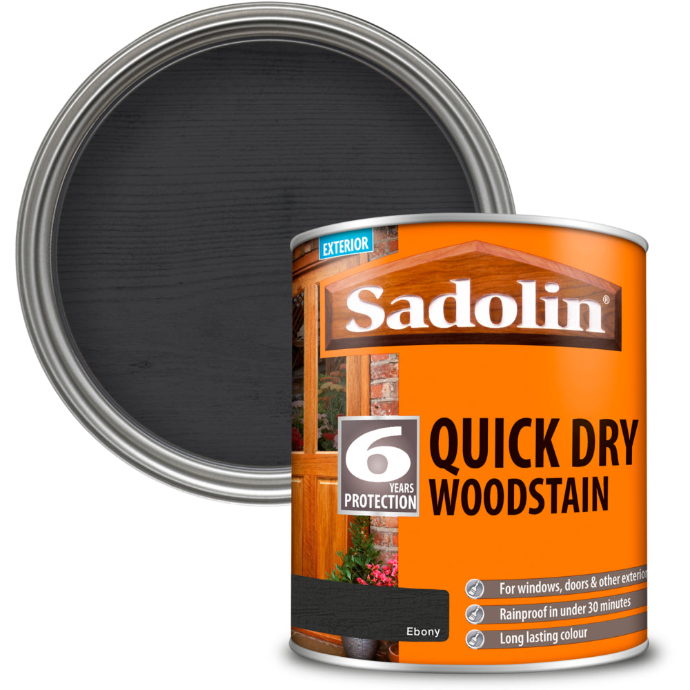 Sadolin Quick Dry Woodstain Ebony 1L